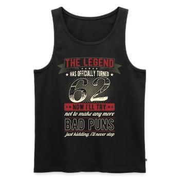 Die Legende Offiziell 62 Jahre 62. Geburtstag - Männer Premium Bio Tank Top - Schwarz - Vorne - Michal (187cm)