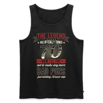 The legend officially 70 years 70th birthday - Men's Premium Organic Tank Top - black - Front - Michal (187cm)