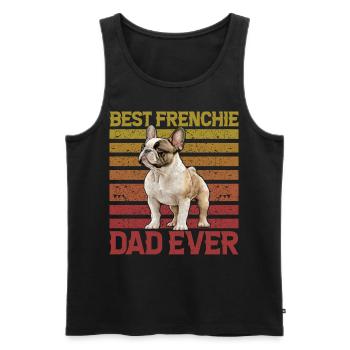 Meilleur papa français de tous les temps - Débardeur bio Premium Homme - noir - Devant - Michal (187cm)