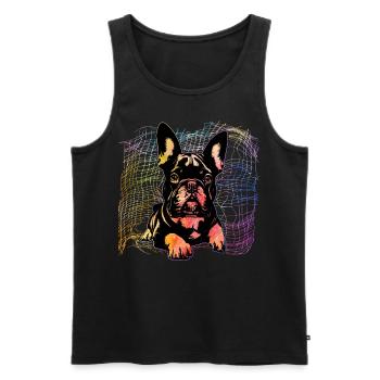 Bouledogue français - Débardeur bio Premium Homme - noir - Devant - Michal (187cm)