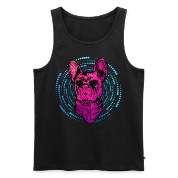 Bouledogue français - Débardeur bio Premium Homme - noir - Devant - Michal (187cm)