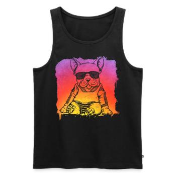 Bouledogue français - Débardeur bio Premium Homme - noir - Devant - Michal (187cm)