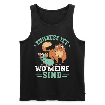 Zuhause ist wo meine Haustiere sind - Männer Premium Bio Tank Top - Schwarz - Vorne - Michal (187cm)