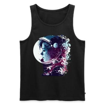 Astronaut Woman Space Astronomy Aerospace Lover - Men's Premium Organic Tank Top - black - Front - Michal (187cm)