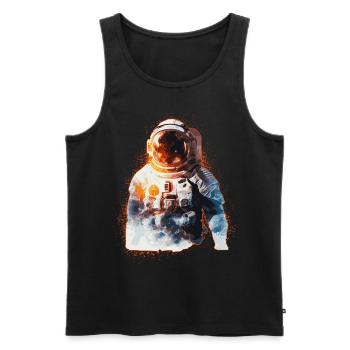 Spaceman Astronaut Galaxy Astronomy Sci Fi Fan - Männer Premium Bio Tank Top - Schwarz - Vorne - Michal (187cm)