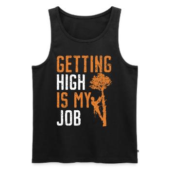Hoch hinaus ist mein Job Baumpfleger Baumpfleger - Männer Premium Bio Tank Top - Schwarz - Vorne - AI Model Male 178 light (178cm)
