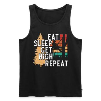 Eat Sleep Get High Wiederholen Sie Arboriculture A - Männer Premium Bio Tank Top - Schwarz - Vorne - Michal (187cm)