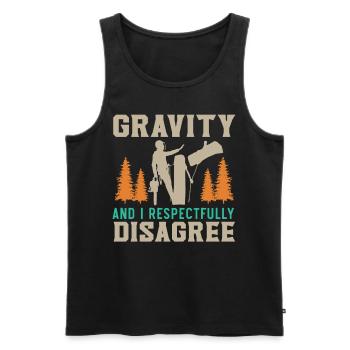 Schwerkraft und ich respektvoll widersprechen Arbo - Männer Premium Bio Tank Top - Schwarz - Vorne - Michal (187cm)