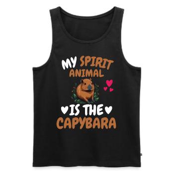 Mon don d’animal spirituel drôle Capybara - Débardeur bio Premium Homme - noir - Devant - Michal (187cm)