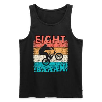 8 Anniversaire BMX 8 ans Cadeau - Débardeur bio Premium Homme - noir - Devant - AI Model Male 178 light (178cm)