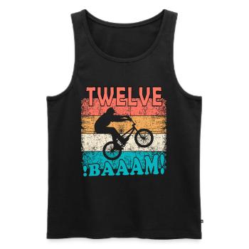 12 Birthday Bmx Bike 12 Years Gift - Men's Premium Organic Tank Top - black - Front - AI Model Male 178 light (178cm)