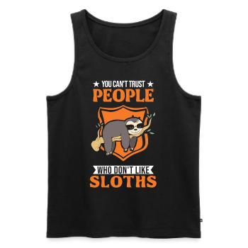 Sloth Lover - Men's Premium Organic Tank Top - black - Front - AI Model Male 178 light (178cm)