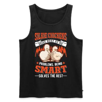 Silk Chicken Gift Silkie Chicken Silkie Chicken - Men's Premium Organic Tank Top - black - Front - Michal (187cm)