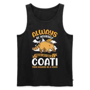 Soyez toujours vous-même Coati Nasenbär - Débardeur bio Premium Homme - noir - Devant - Michal (187cm)