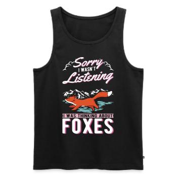Fuchs Geschenk Rotfuchs - Männer Premium Bio Tank Top - Schwarz - Vorne - Michal (187cm)