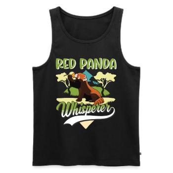 Red Panda Whisperer Cat Bear - Men's Premium Organic Tank Top - black - Front - AI Model Male 178 light (178cm)