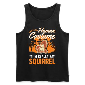 Écureuil Costume Humain Halloween - Débardeur bio Premium Homme - noir - Devant - Michal (187cm)