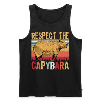 Respect The Capybara - Männer Premium Bio Tank Top - Schwarz - Vorne - Michal (187cm)