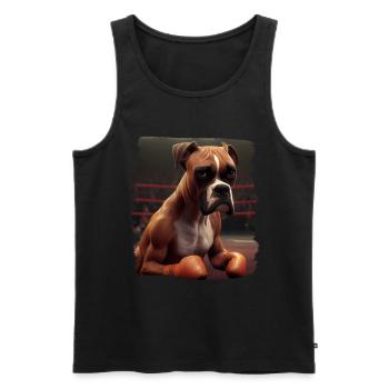 Boxer Hundebesitzer Hund Hunde Hunderasse Boxer - Männer Premium Bio Tank Top - Schwarz - Vorne - AI Model Male 178 light (178cm)