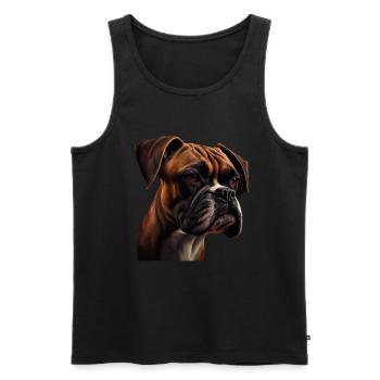 Boxer Hundebesitzer Hund Hunde Hunderasse Boxer - Männer Premium Bio Tank Top - Schwarz - Vorne - AI Model Male 178 light (178cm)