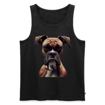Boxer Hundebesitzer Hund Hunde Hunderasse Boxer - Männer Premium Bio Tank Top - Schwarz - Vorne - AI Model Male 178 light (178cm)