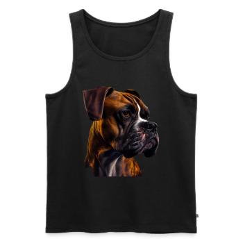 Boxer Hundebesitzer Hund Hunde Hunderasse Boxer - Männer Premium Bio Tank Top - Schwarz - Vorne - AI Model Male 178 light (178cm)