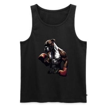 Boxer Hundebesitzer Hund Hunde Hunderasse Boxer - Männer Premium Bio Tank Top - Schwarz - Vorne - AI Model Male 178 light (178cm)