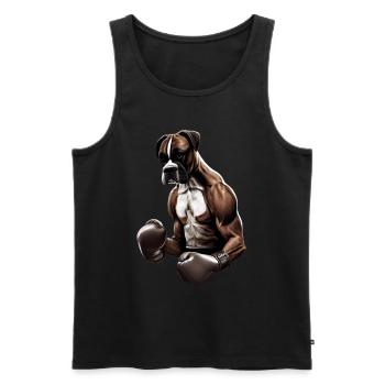 Boxer Hundebesitzer Hund Hunde Hunderasse Boxer - Männer Premium Bio Tank Top - Schwarz - Vorne - AI Model Male 178 light (178cm)