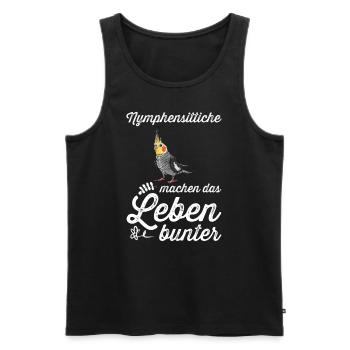 Nymphensittich I Papagei Kakadu Motiv für Vogel - Männer Premium Bio Tank Top - Schwarz - Vorne - AI Model Male 178 light (178cm)