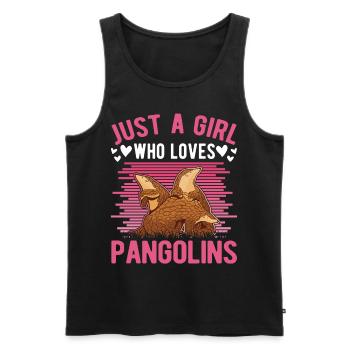 Pangolin Girl Pangolin - Men's Premium Organic Tank Top - black - Front - AI Model Male 178 light (178cm)
