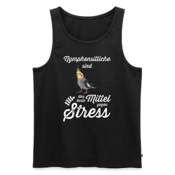 Nymphensittich I Papagei Kakadu Motiv für Vogel - Männer Premium Bio Tank Top - Schwarz - Vorne - AI Model Male 178 light (178cm)