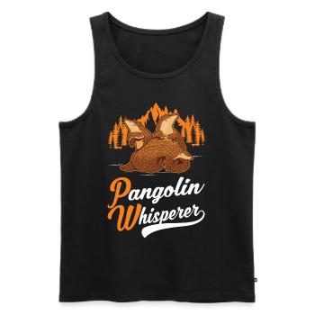 Pangolin Chuchoteur Pangolin - Débardeur bio Premium Homme - noir - Devant - Michal (187cm)