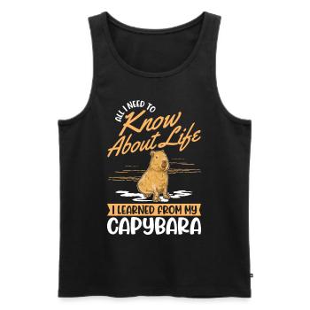 Capybara Wasserschwein Capibara - Men's Premium Organic Tank Top - black - Front - AI Model Male 178 light (178cm)