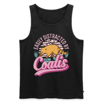 Facilement distrait par Coatis coati - Débardeur bio Premium Homme - noir - Devant - Michal (187cm)