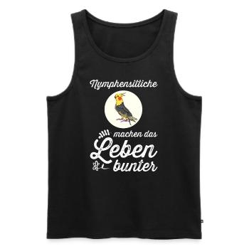 Nymphensittich I Papagei Kakadu Motiv für Vogel - Männer Premium Bio Tank Top - Schwarz - Vorne - AI Model Male 178 light (178cm)