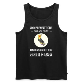 Nymphensittich I Papagei Kakadu Motiv für Vogel - Männer Premium Bio Tank Top - Schwarz - Vorne - AI Model Male 178 light (178cm)
