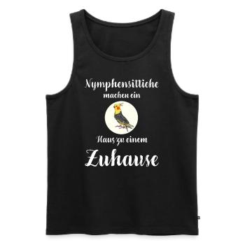 Nymphensittich I Papagei Kakadu Motiv für Vogel - Männer Premium Bio Tank Top - Schwarz - Vorne - AI Model Male 178 light (178cm)