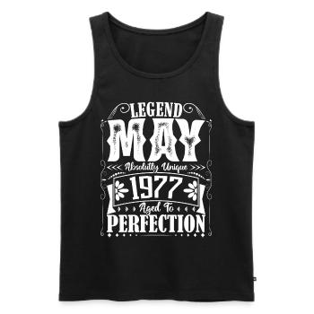 Mai 1977. Geburtstag Mai 1977. Geschenk Mai 1977. - Männer Premium Bio Tank Top - Schwarz - Vorne - Michal (187cm)