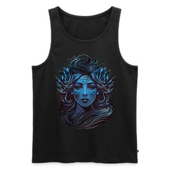 Verseau, déesse grecque antique, signe du zodiaque astrologique - Débardeur bio Premium Homme - noir - Devant - Michal (187cm)