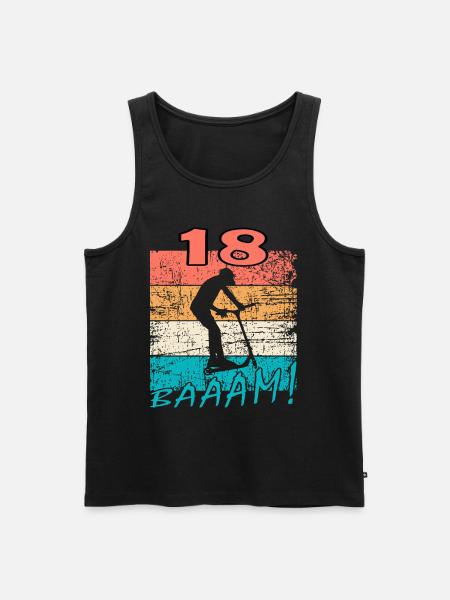 Hulajnoga 18 urodziny 18 Prezent Skatepark - Ekologiczny tank top męski Premium - czarny