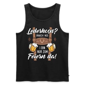 Trachtenshirt Herren Mei Lederhose T-Shirt Saufen - Männer Premium Bio Tank Top - Schwarz - Vorne - Michal (187cm)