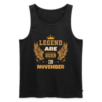 The legends were born in November - Men's Premium Organic Tank Top - black - Front - Michal (187cm)