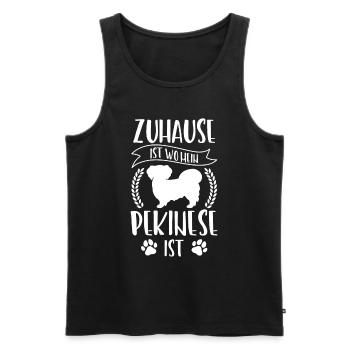 Pekinese ist mein Zuhause Peking-Palasthund - Männer Premium Bio Tank Top - Schwarz - Vorne - Michal (187cm)