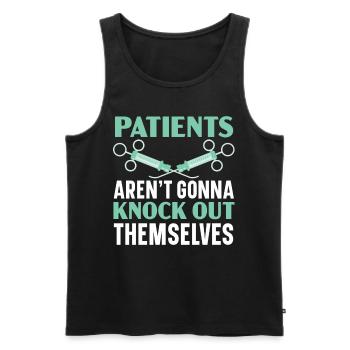 Patients will not self-numb - Men's Premium Organic Tank Top - black - Front - Michal (187cm)