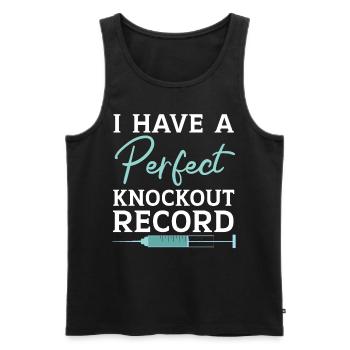 Ich habe einen perfekten Knockout-Rekord Anästhesi - Männer Premium Bio Tank Top - Schwarz - Vorne - Michal (187cm)