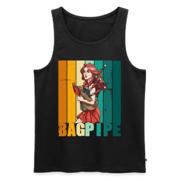 Schöne Dudelsackspielerin Dudelsack - Männer Premium Bio Tank Top - Schwarz - Vorne - Michal (187cm)