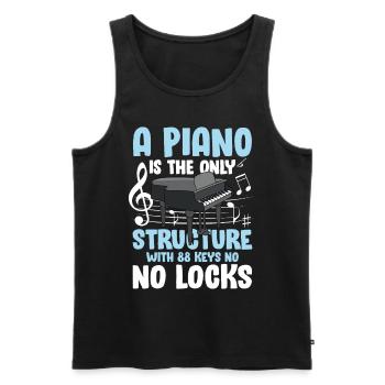 A Piano Is The Structure With 88 Keys No No Locks - Männer Premium Bio Tank Top - Schwarz - Vorne - Michal (187cm)