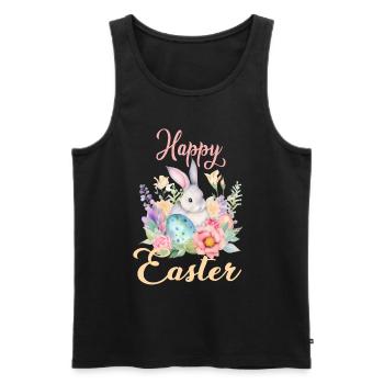 Frohe Ostern Hase Osterei für einen Osterhasen - Männer Premium Bio Tank Top - Schwarz - Vorne - Michal (187cm)