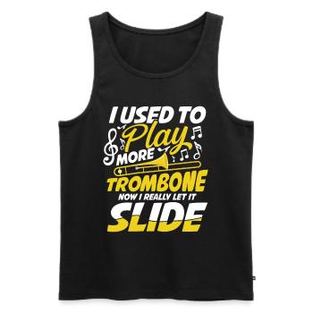 I Used To Play More Trombone Now I Let It Slide - Männer Premium Bio Tank Top - Schwarz - Vorne - AI Model Male 178 light (178cm)
