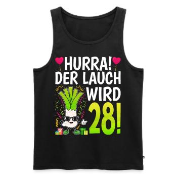 Hurra der Lauch wird 28 - Männer Premium Bio Tank Top - Schwarz - Vorne - Michal (187cm)